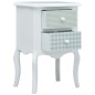 vidaXL Mesita de noche de MDF blanca y gris 43x32x65 cm vidaXL Mesita de noche de MDF blanca y gris 43x32x65 cm