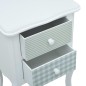 vidaXL Mesita de noche de MDF blanca y gris 43x32x65 cm vidaXL Mesita de noche de MDF blanca y gris 43x32x65 cm