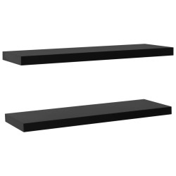vidaXL Estantes flotantes de pared 2 unidades negro 120x20x3,8 cm