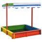 vidaXL Arenero infantil tejado ajustable madera abeto multicolor UV50