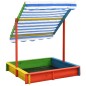 vidaXL Arenero infantil tejado ajustable madera abeto multicolor UV50