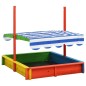 vidaXL Arenero infantil tejado ajustable madera abeto multicolor UV50