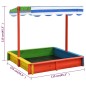 vidaXL Arenero infantil tejado ajustable madera abeto multicolor UV50