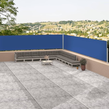 vidaXL Toldo lateral retráctil azul 117x1200 cm