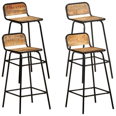 vidaXL Taburetes de cocina 4 unidades madera maciza de mango