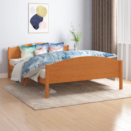 vidaXL Estructura de cama madera maciza pino marrón miel 140x200 cm