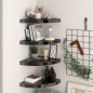 vidaXL Estantes flotantes esquina 4 uds MDF negro brillo 35x35x3,8 cm vidaXL Estantes flotantes esquina 4 uds MDF negro brillo 35x35x3,8 cm