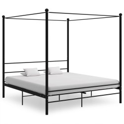 vidaXL Estructura de cama con dosel metal negro 200x200 cm 