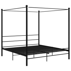 vidaXL Estructura de cama con dosel metal negro 200x200 cm 