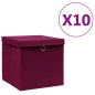 vidaXL Cajas de almacenaje con tapas 10 uds rojo oscuro 28x28x28 cm vidaXL Cajas de almacenaje con tapas 10 uds rojo oscuro 28x28x28 cm