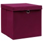vidaXL Cajas de almacenaje con tapas 10 uds rojo oscuro 28x28x28 cm vidaXL Cajas de almacenaje con tapas 10 uds rojo oscuro 28x28x28 cm
