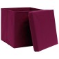 vidaXL Cajas de almacenaje con tapas 10 uds rojo oscuro 28x28x28 cm vidaXL Cajas de almacenaje con tapas 10 uds rojo oscuro 28x28x28 cm