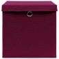 vidaXL Cajas de almacenaje con tapas 10 uds rojo oscuro 28x28x28 cm vidaXL Cajas de almacenaje con tapas 10 uds rojo oscuro 28x28x28 cm