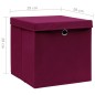 vidaXL Cajas de almacenaje con tapas 10 uds rojo oscuro 28x28x28 cm vidaXL Cajas de almacenaje con tapas 10 uds rojo oscuro 28x28x28 cm