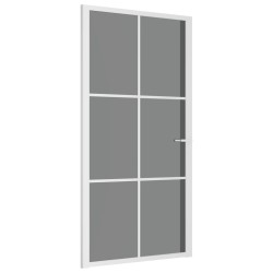 vidaXL Puerta interior vidrio EGS y aluminio blanco 102,5x201,5 cm