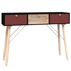 vidaXL Mesa consola con cajones madera contrachapada 105x30x75 cm