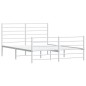 vidaXL Estructura cama metal con cabecero y estribo blanco 150x200 cm vidaXL Estructura cama metal con cabecero y estribo blanco 150x200 cm