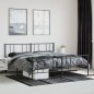 vidaXL Estructura de cama cabecero y pie de cama metal negro 180x200cm vidaXL Estructura de cama cabecero y pie de cama metal negro 180x200cm