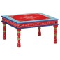 vidaXL Mesa de centro madera maciza de mango rojo pintada a mano vidaXL Mesa de centro madera maciza de mango rojo pintada a mano