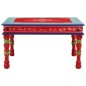 vidaXL Mesa de centro madera maciza de mango rojo pintada a mano vidaXL Mesa de centro madera maciza de mango rojo pintada a mano