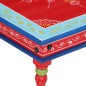 vidaXL Mesa de centro madera maciza de mango rojo pintada a mano vidaXL Mesa de centro madera maciza de mango rojo pintada a mano