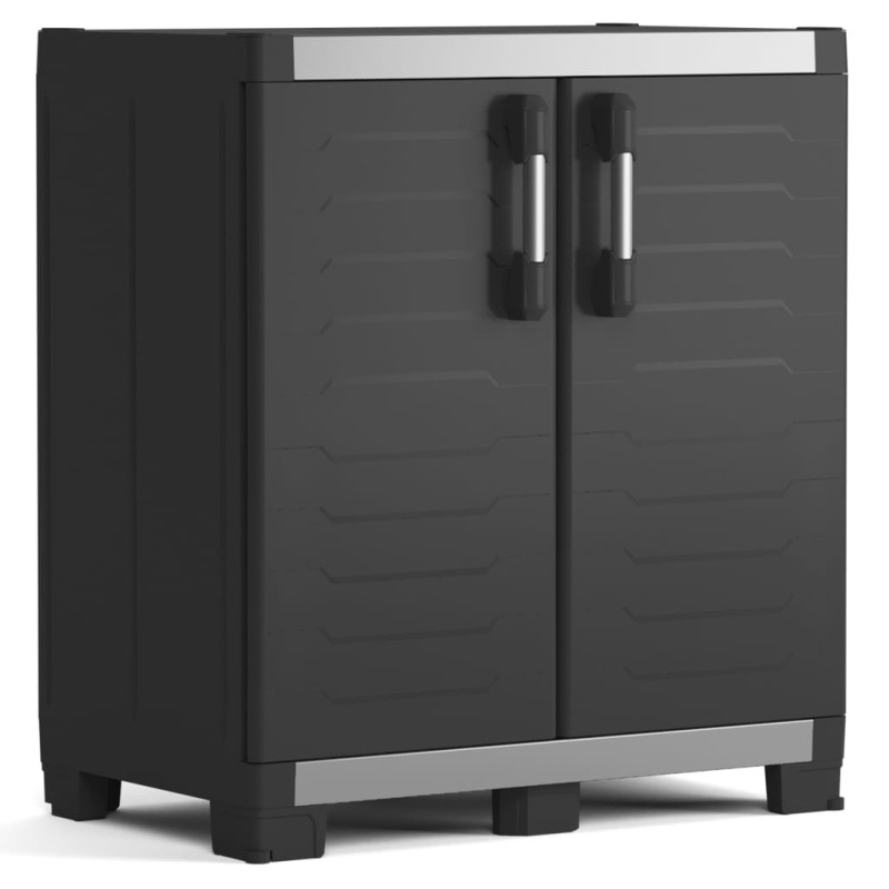 Keter Armario bajo de almacenamiento Garage XL negro y plateado 99 cm Keter Armario bajo de almacenamiento Garage XL negro y plateado 99 cm