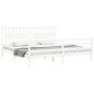 vidaXL Estructura de cama con cabecero madera maciza blanco 200x200 cm vidaXL Estructura de cama con cabecero madera maciza blanco 200x200 cm