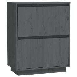 vidaXL Aparador de madera maciza de pino gris 60x34x75 cm