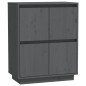 vidaXL Aparador de madera maciza de pino gris 60x34x75 cm