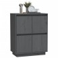 vidaXL Aparador de madera maciza de pino gris 60x34x75 cm