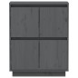 vidaXL Aparador de madera maciza de pino gris 60x34x75 cm