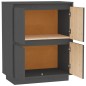 vidaXL Aparador de madera maciza de pino gris 60x34x75 cm