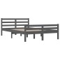 vidaXL Estructura de cama madera maciza gris 120x200 cm