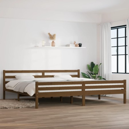 vidaXL Estructura de cama madera maciza marrón miel 200x200 cm