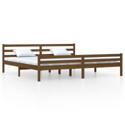 vidaXL Estructura de cama madera maciza marrón miel 200x200 cm