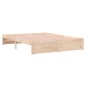 vidaXL Estructura de cama de matrimonio madera maciza 135x190 cm vidaXL Estructura de cama de matrimonio madera maciza 135x190 cm