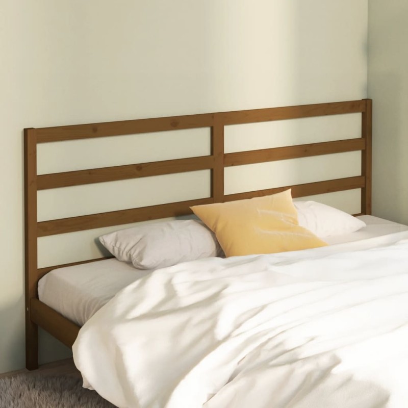 vidaXL Cabecero de cama madera maciza de pino marrón miel 206x4x100 cm