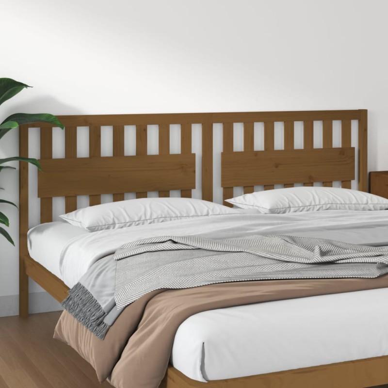 vidaXL Cabecero de cama madera maciza de pino marrón miel 205x4x100 cm vidaXL Cabecero de cama madera maciza de pino marrón miel 205x4x100 cm