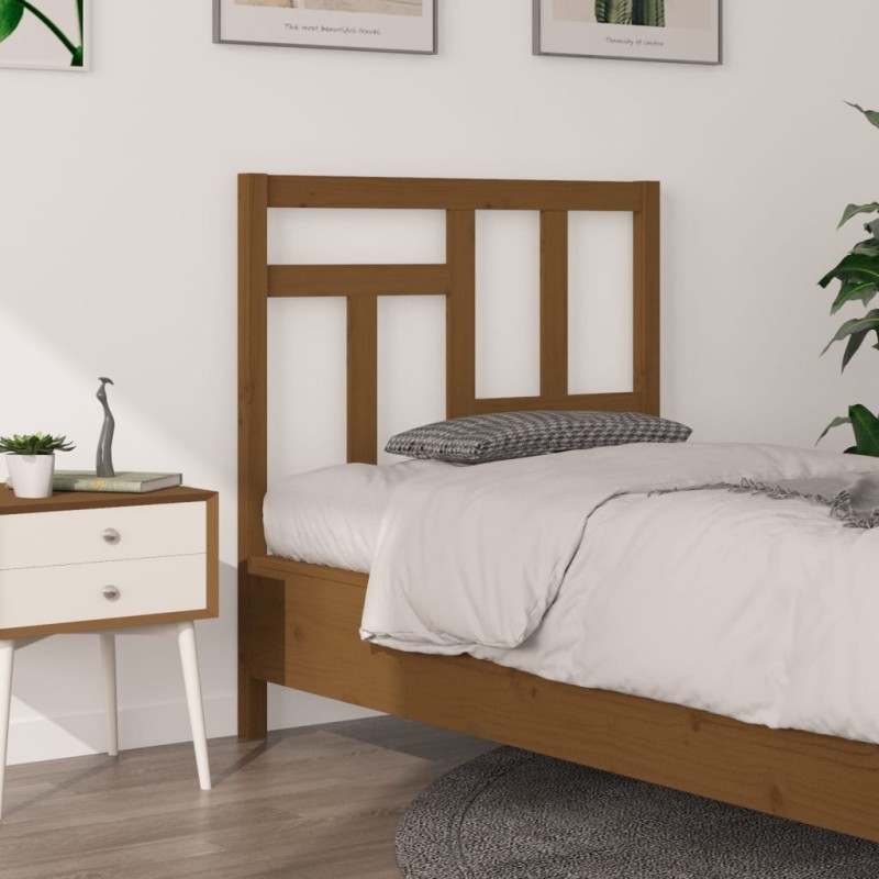 vidaXL Cabecero de cama madera maciza pino marrón miel 95,5x4x100 cm vidaXL Cabecero de cama madera maciza pino marrón miel 95,5x4x100 cm