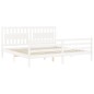 vidaXL Estructura de cama con cabecero madera maciza blanco 200x200 cm vidaXL Estructura de cama con cabecero madera maciza blanco 200x200 cm