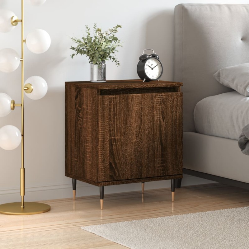 vidaXL Mesita de noche madera de ingeniería roble marrón 40x30x50 cm