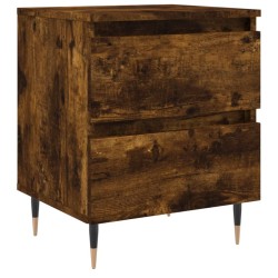 vidaXL Mesita de noche madera de ingeniería roble ahumado 40x35x50 cm