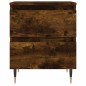 vidaXL Mesita de noche madera de ingeniería roble ahumado 40x35x50 cm vidaXL Mesita de noche madera de ingeniería roble ahumado 40x35x50 cm