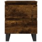 vidaXL Mesita de noche madera de ingeniería roble ahumado 40x35x50 cm vidaXL Mesita de noche madera de ingeniería roble ahumado 40x35x50 cm