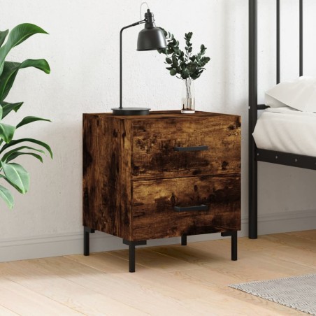 vidaXL Mesita de noche madera ingeniería roble ahumado 40x35x47,5 cm