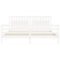 vidaXL Estructura de cama con cabecero madera maciza blanco 200x200 cm vidaXL Estructura de cama con cabecero madera maciza blanco 200x200 cm