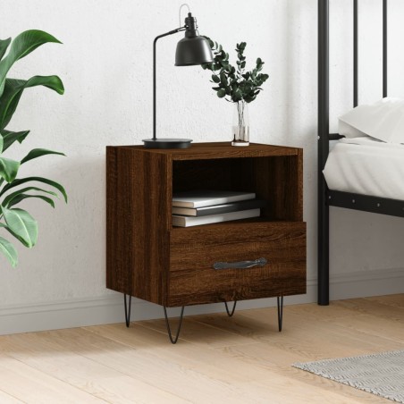 vidaXL Mesita de noche madera de ingeniería roble marrón 40x35x47,5 cm