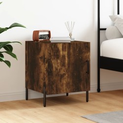 vidaXL Mesita de noche madera de ingeniería roble ahumado 40x40x50 cm