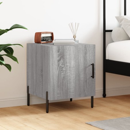 vidaXL Mesita de noche madera de ingeniería gris Sonoma 40x40x50 cm