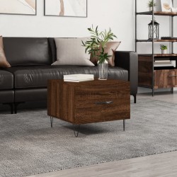 vidaXL Mesa de centro madera contrachapada roble marrón 50x50x40 cm